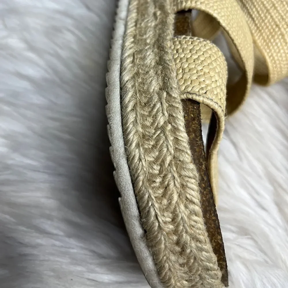 Time and Tru Strappy Platform Espadrilles Tan Size 8
